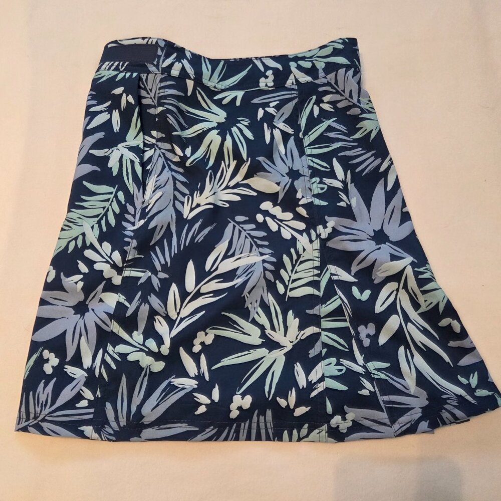 Rip Skirt Hawaii Wrap Skirt Women's XL 16-18 Length 2 Botanical Blue Pattern